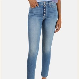Mother The Fly Cut Stunner Ankle High Rise Fray Jeans sz 25 Final Frontier
